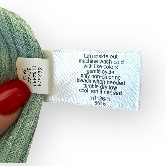 Lane Bryant Classic Long-Sleeve V-Neck Polo Ribbed Tee 22/24 Aqua Mint Green - Picture 7 of 8